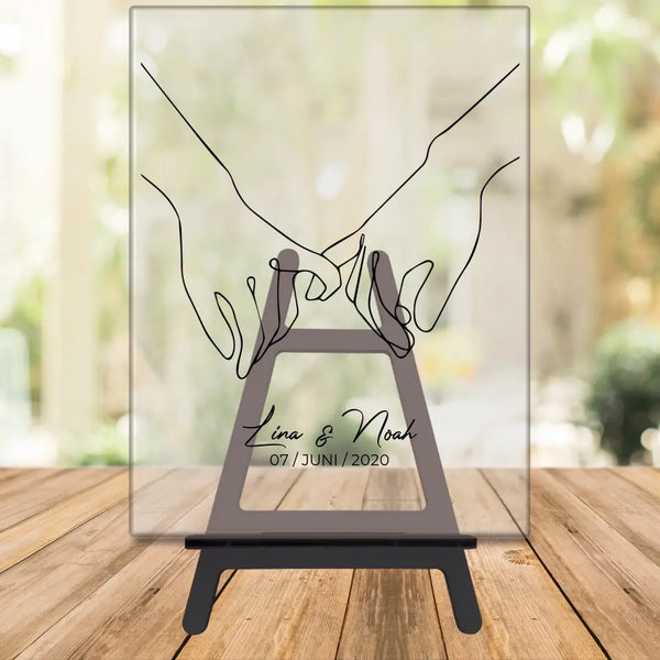 Händchen haltend kleine Finger - personalisiertes Acrylglas