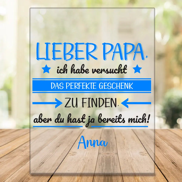 Lieber Papa - Personalisiertes Acrylglas