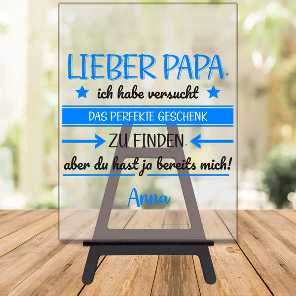 Lieber Papa - Personalisiertes Acrylglas