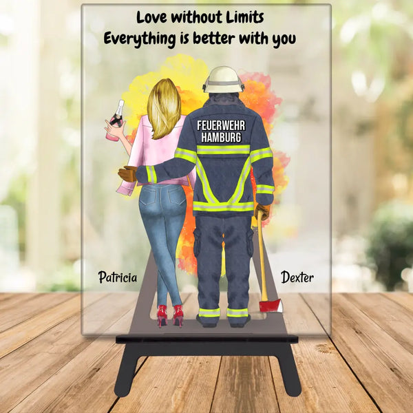 Feuerwehrpaar Personalisiertes Acrylglas