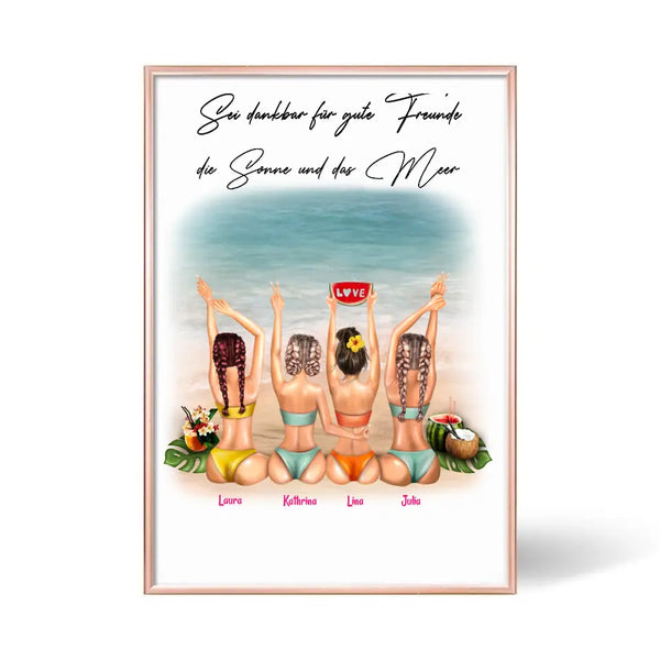 Personalsieirtes Poster Beach Vibes Beste Freundinnen - 2-4 Freundin Poster