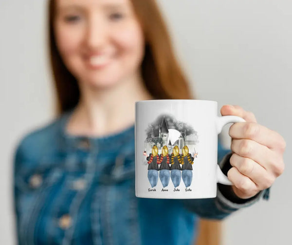 4 Freundinnen H Potter Zauberer Clipart Tasse Personalisiert mit Namen