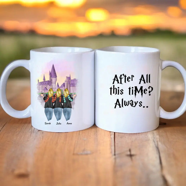 3 Freundinnen Potter Zauberer Clipart Tasse Personalisiert mit Namen