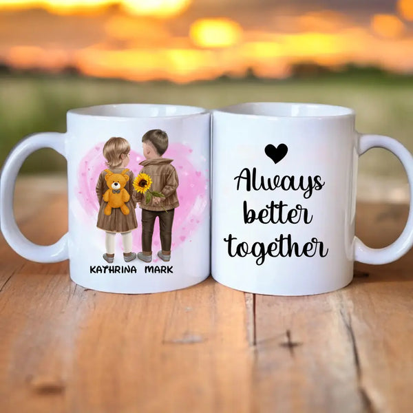 Kindergarten - Geschwister - first love Clipart Tasse Personalisiert mit Namen