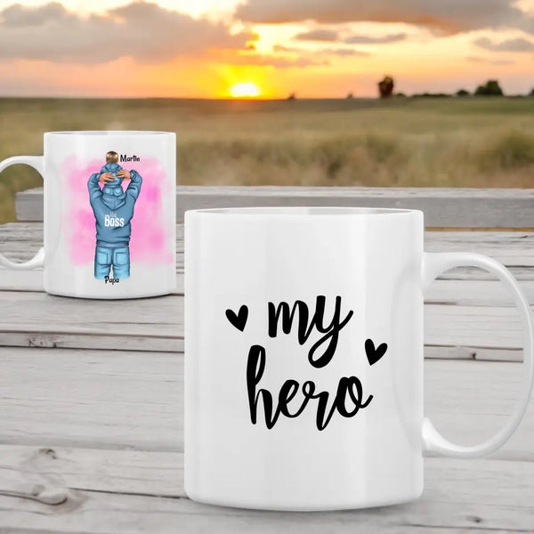 Personalisierte Papa mit Kind Clipart Tasse Personalisiert mit Namen