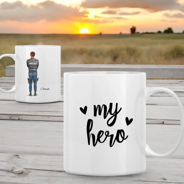 Polizist Clipart Tasse Personalisiert mit Namen