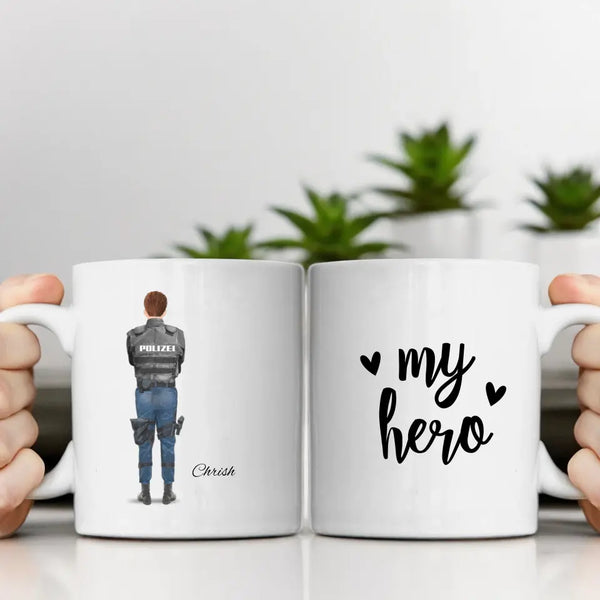 Polizist Clipart Tasse Personalisiert mit Namen