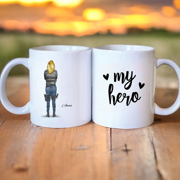 Polizistin Clipart Tasse Personalisiert mit Namen