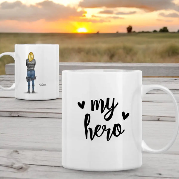 Polizistin Clipart Tasse Personalisiert mit Namen