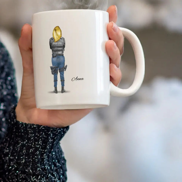 Polizistin Clipart Tasse Personalisiert mit Namen