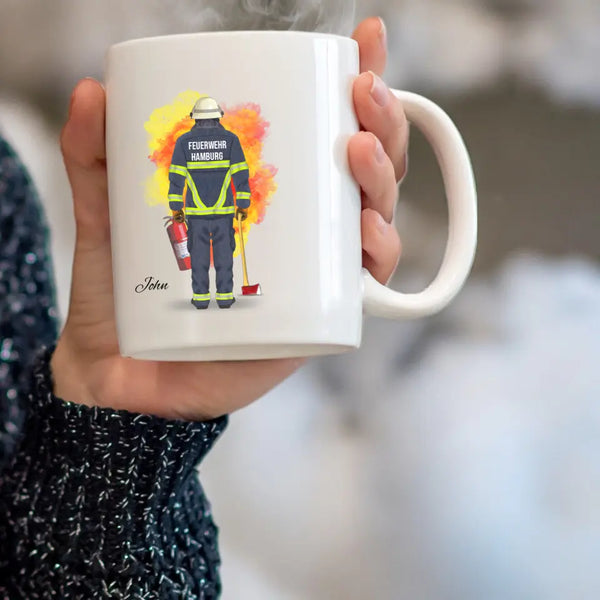 Feuerwehrmann Clipart Tasse Personalisiert mit Namen