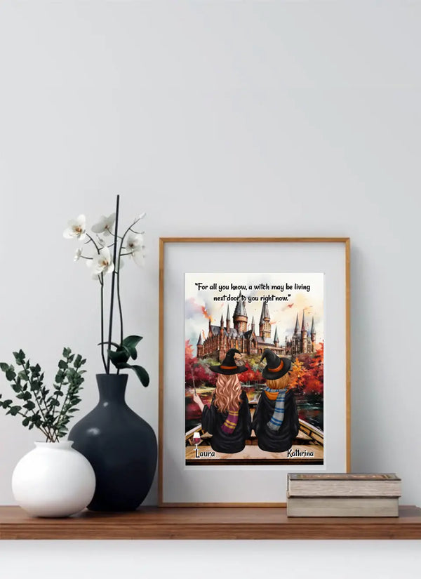 Personalisiertes Beste Freundinnen Zauberer Potter Poster Personalisiert mit Namen Clipart