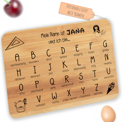 ABC Lernbrettchen mit Namen
