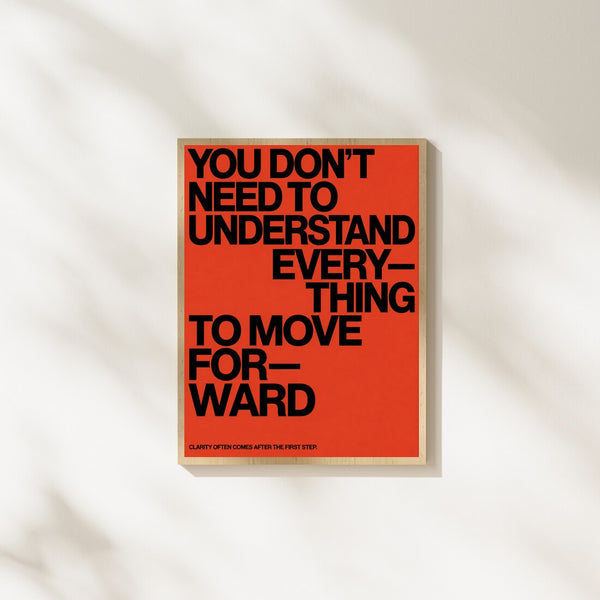 Move Forward – Typo Poster in Rot & Schwarz