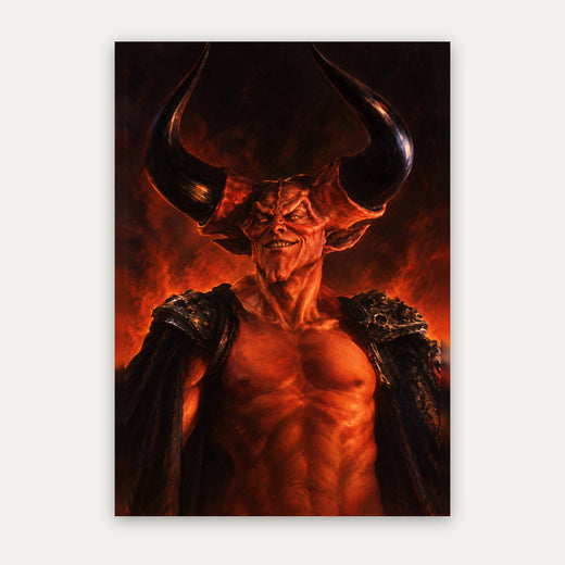 Der Gehörnte – Dark Art Poster in Rot & Schwarz