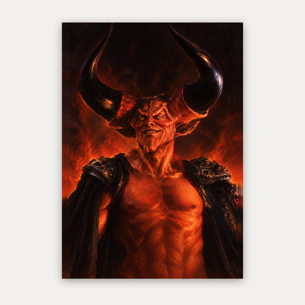 Der Gehörnte – Dark Art Poster in Rot & Schwarz