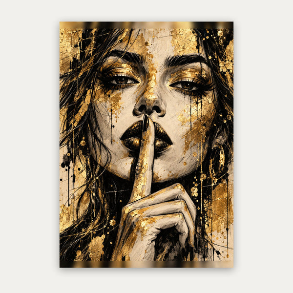 Unter uns – Porträt Poster in Schwarz & Gold