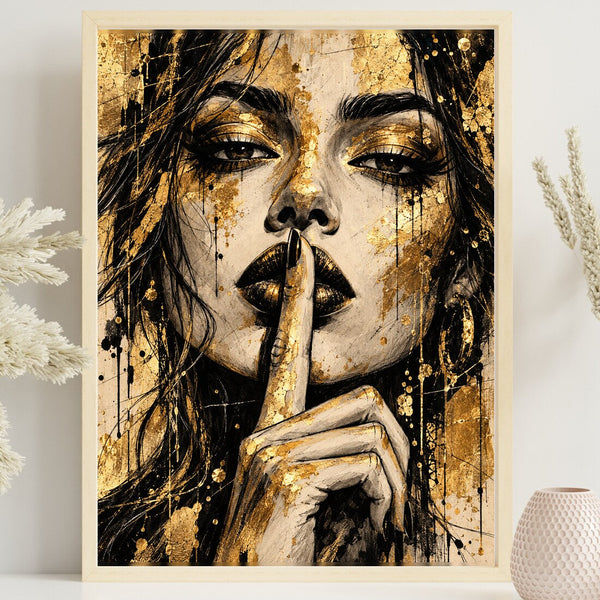 Unter uns – Porträt Poster in Schwarz & Gold