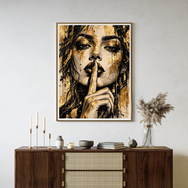 Unter uns – Porträt Poster in Schwarz & Gold