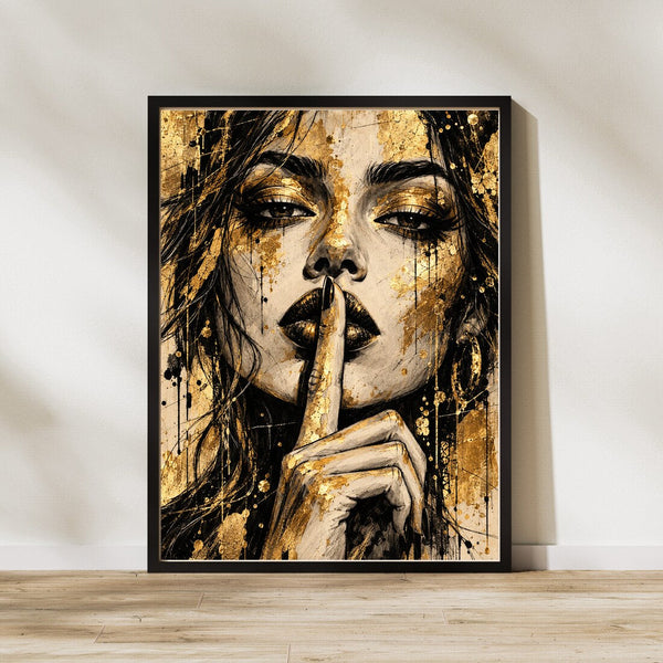 Unter uns – Porträt Poster in Schwarz & Gold