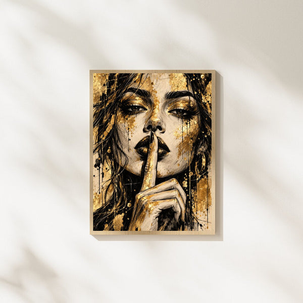 Unter uns – Porträt Poster in Schwarz & Gold