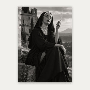 Stille Pause – Schwarz Weiß Poster mit Humor
