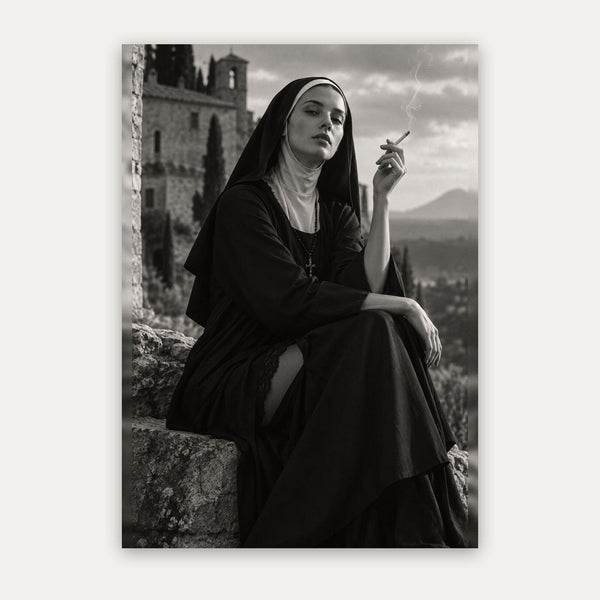 Stille Pause – Schwarz Weiß Poster mit Humor