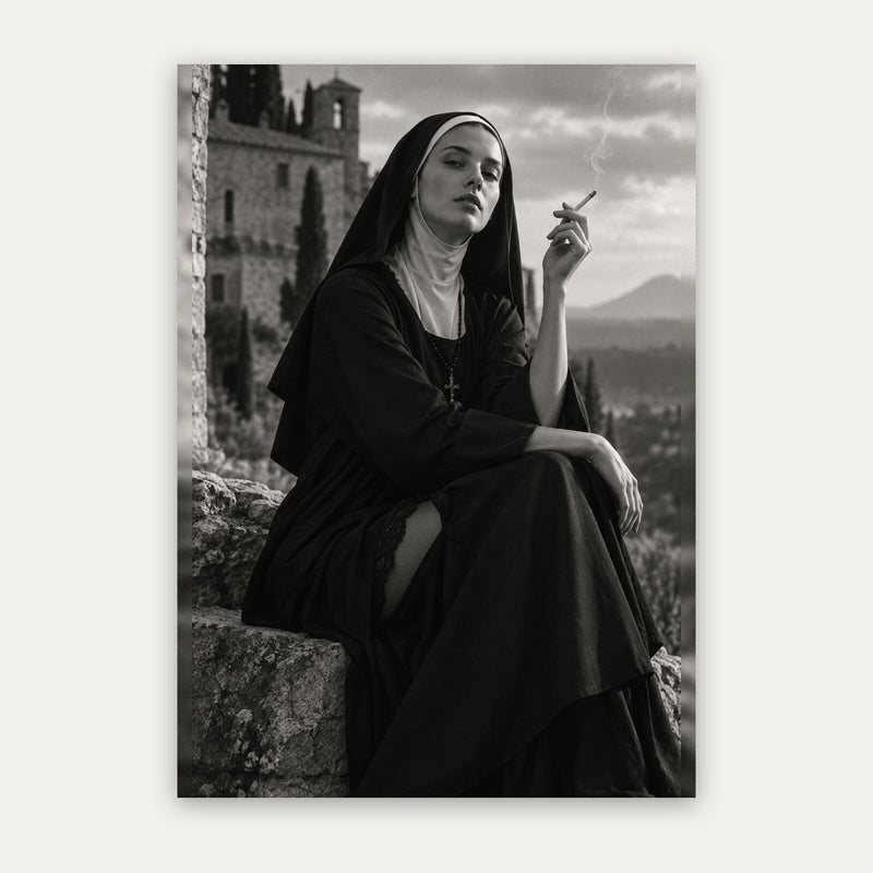Stille Pause – Schwarz Weiß Poster mit Humor