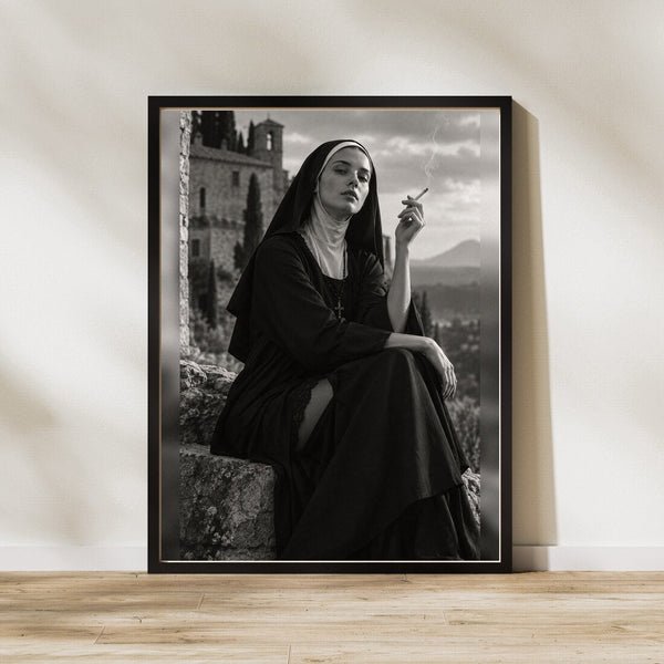 Stille Pause – Schwarz Weiß Poster mit Humor