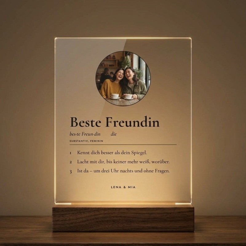 Beste-Freundin-Licht aus Acryl – mit Foto und euren Worten