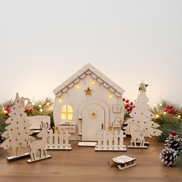 Wichtelhaus zum Selbstgestalten aus Echtholz handgefertigt und personalisierbar