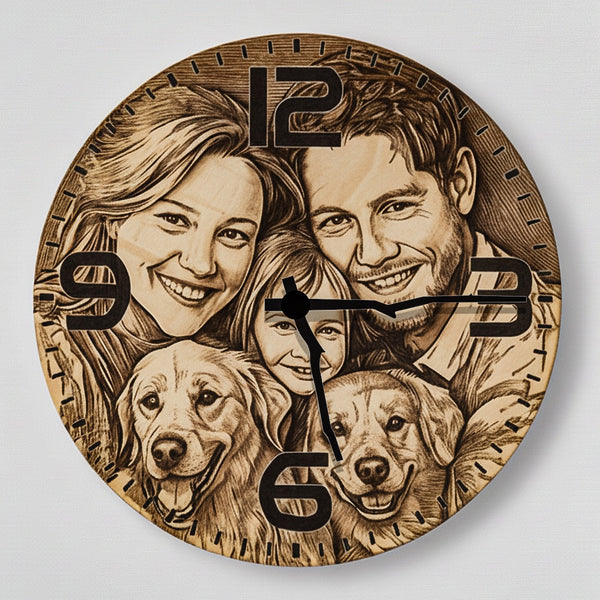 HerzZeit Die Foto Uhr aus Echtholz