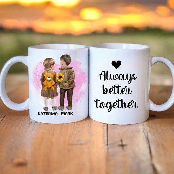 Kindergarten - Geschwister - first love Clipart Tasse Personalisiert mit Namen - MyMagicMemory DE