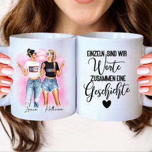 Personalisierte Tasse Zuckerwatte Beste Freundinnen - Clipart Tasse Personalisiert mit Namen - MyMagicMemory DE