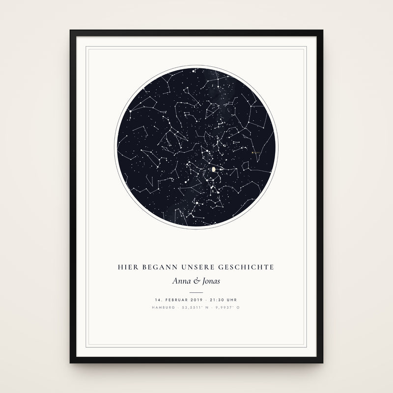 Sternenkarte Poster – eure Nacht, echt berechnet