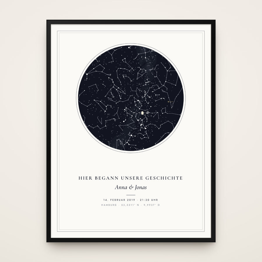 Sternenkarte Poster – eure Nacht, echt berechnet