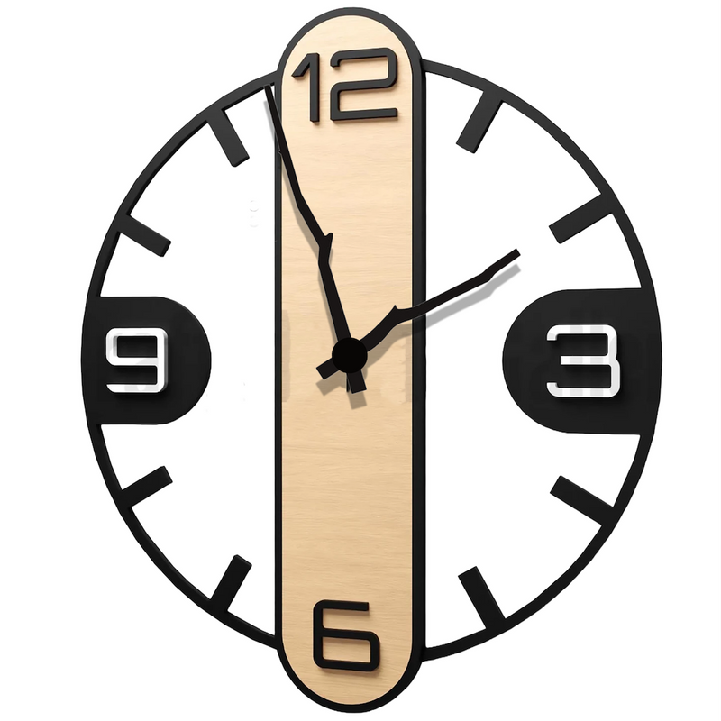 Zeitwerk Handgefertigte Wanduhr aus Echtholz