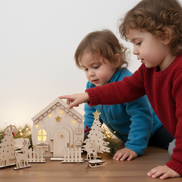Wichtelhaus zum Selbstgestalten aus Echtholz handgefertigt und personalisierbar